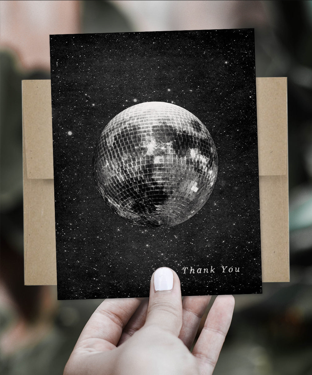 Thank You Disco Moon - Greeting Card