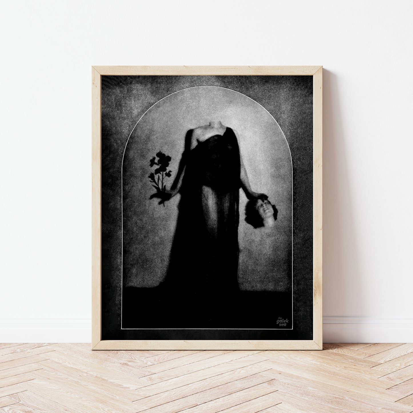 Head & Flowers - Vintage Collage Art Print