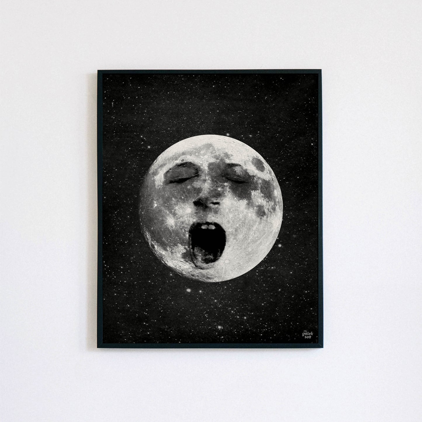 Lazy Old Moon - Vintage Collage Art Print