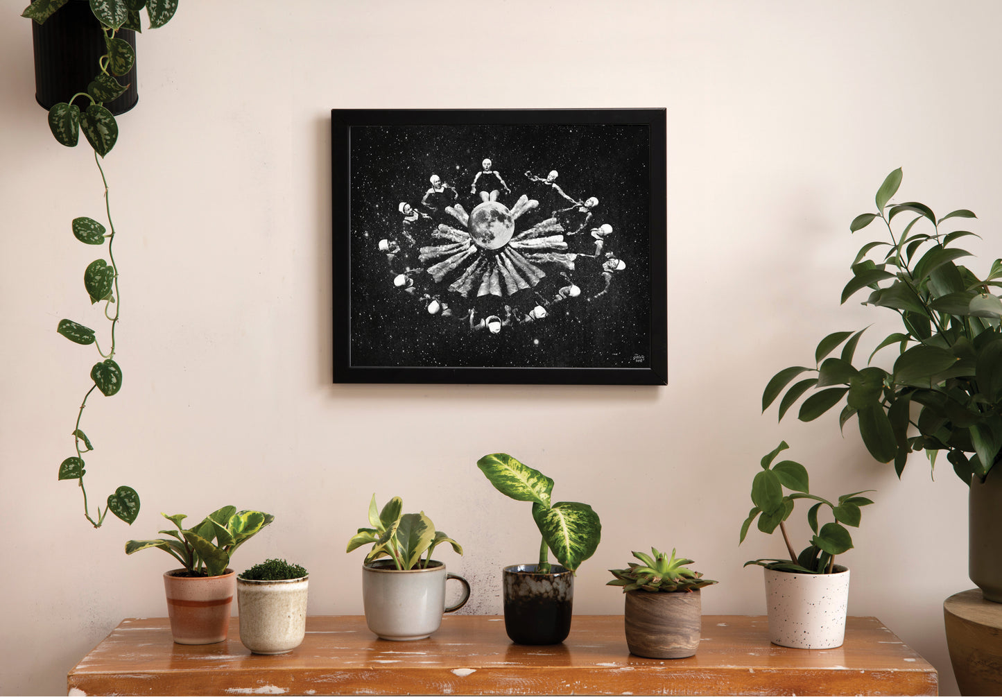 Synchronized Space Ladies - Vintage Collage Art Print