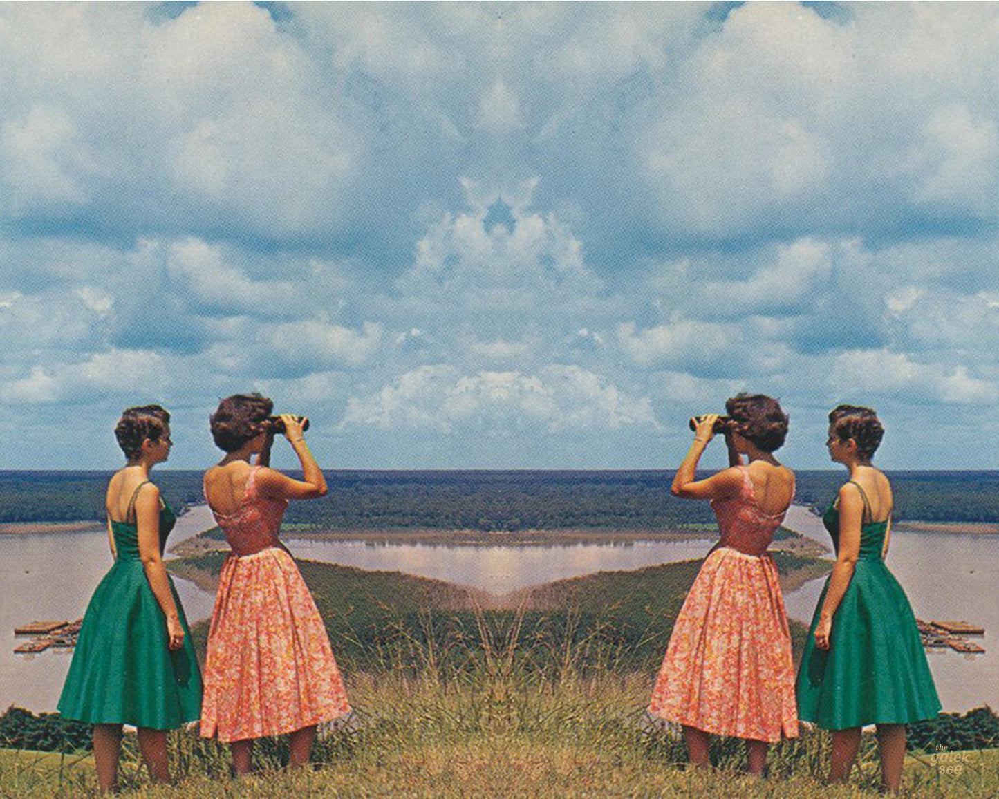 Binoculars - Vintage Collage Art Print