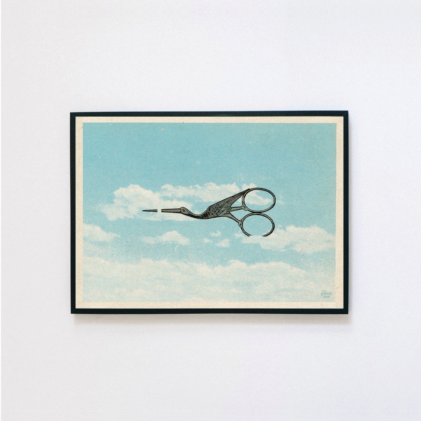 Bird Scissors - Vintage Collage Art Print
