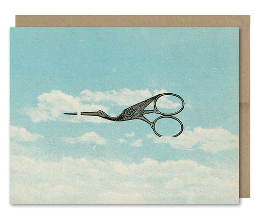 Bird Scissors - Greeting Card