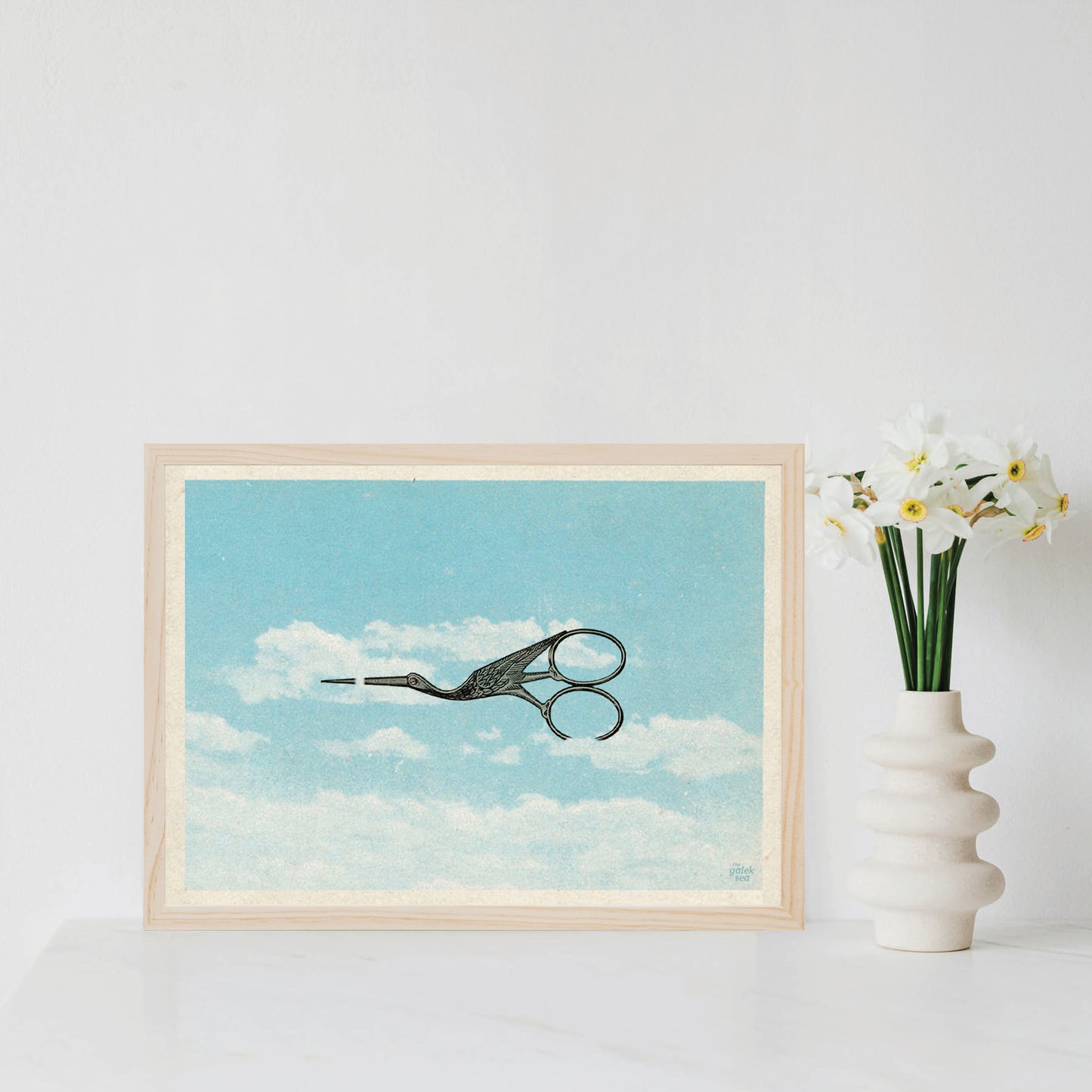 Bird Scissors - Vintage Collage Art Print