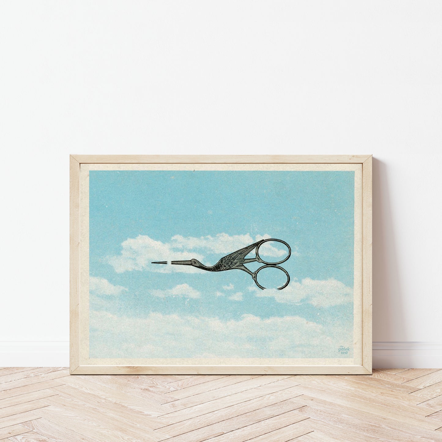 Bird Scissors - Vintage Collage Art Print
