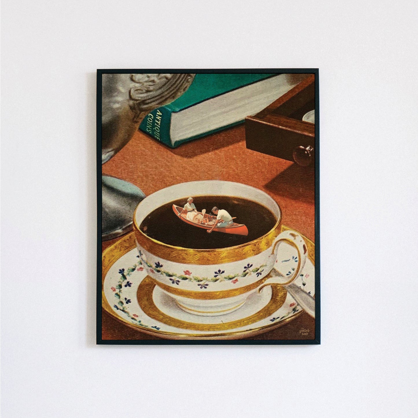 Coffee Date - Vintage Collage Art Print