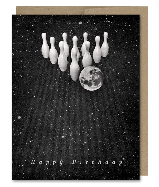 Birthday Cosmic Bowling - Greeting Card