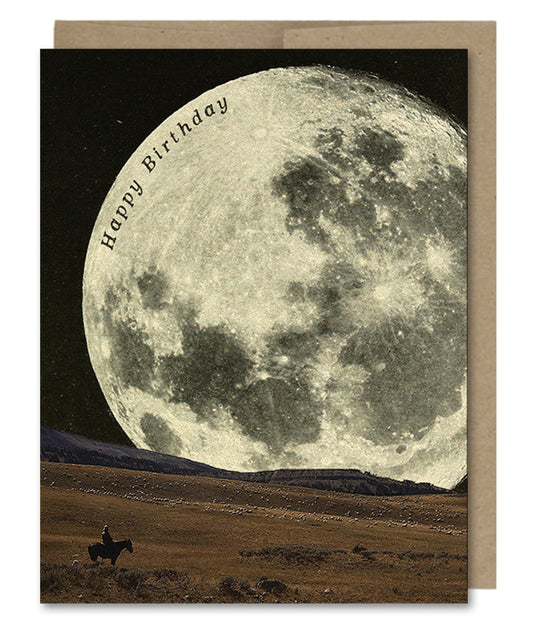 Birthday Cowboy Moon - Greeting Card