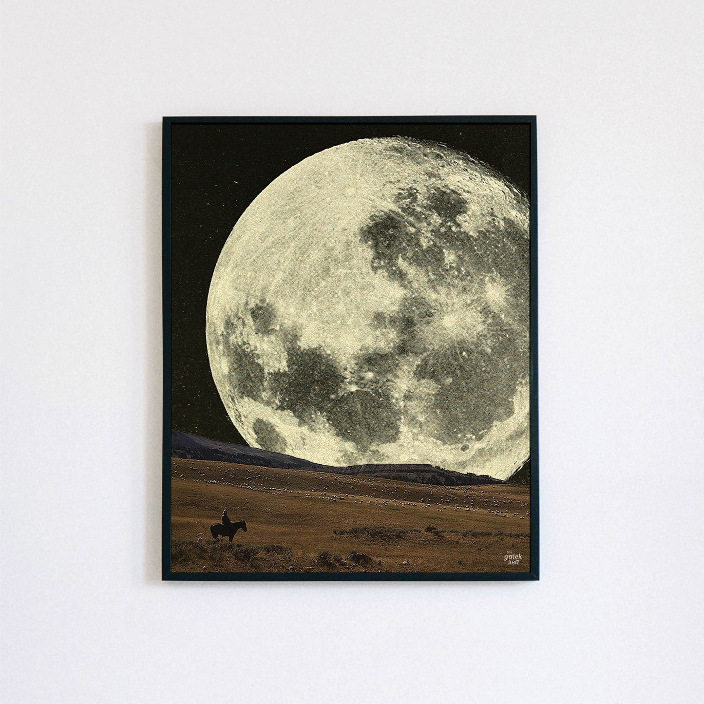 Cowboy Moon - Vintage Collage Art Print