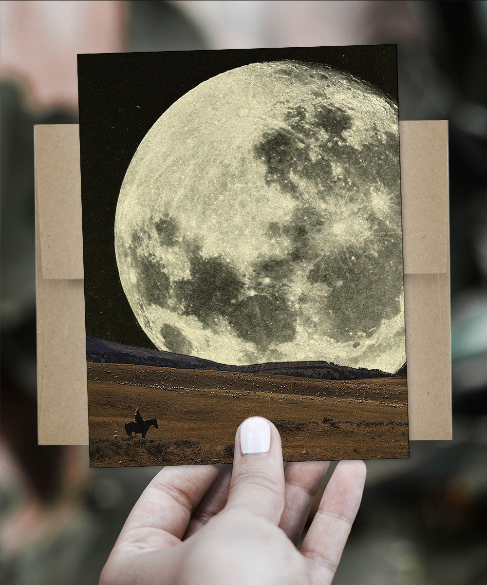 Cowboy Moon - Greeting Card