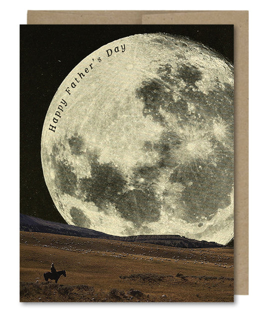 Happy Father's Day Cowboy Moon - Greeting Card