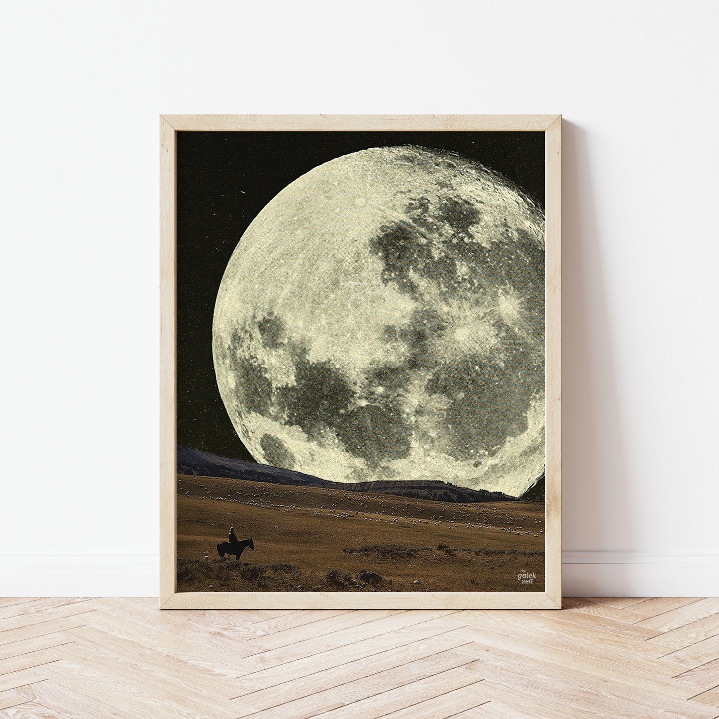 Cowboy Moon - Vintage Collage Art Print