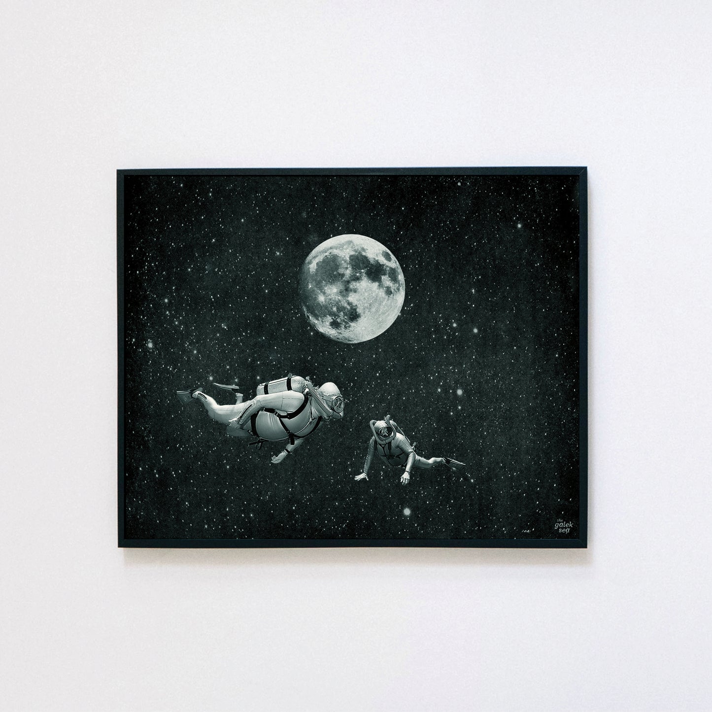 Deep Space Divers - Vintage Collage Art Print