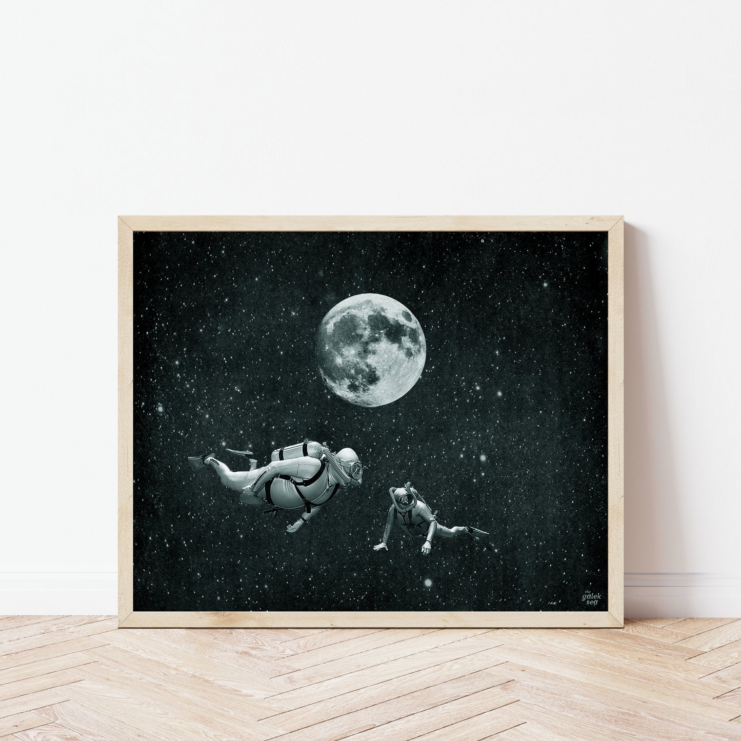 Deep Space Divers - Vintage Collage Art Print
