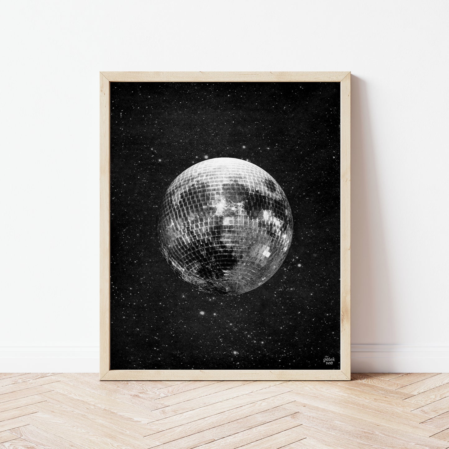 Disco Moon - Vintage Collage Art Print