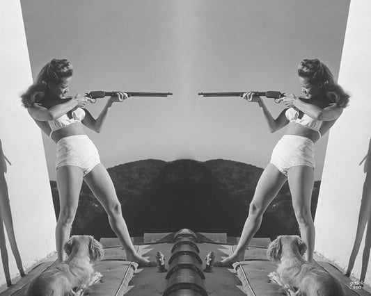 Double Barrel - Vintage Collage Art Print