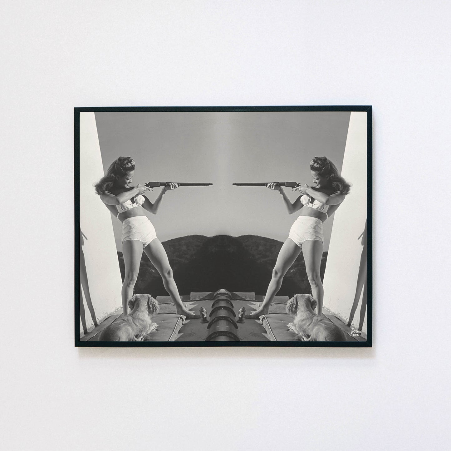 Double Barrel - Vintage Collage Art Print