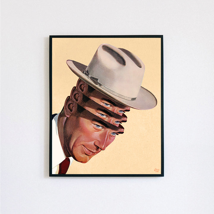 Hat Trick - Vintage Collage Art Print