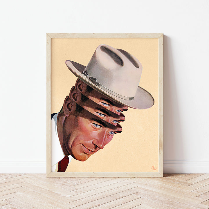 Hat Trick - Vintage Collage Art Print