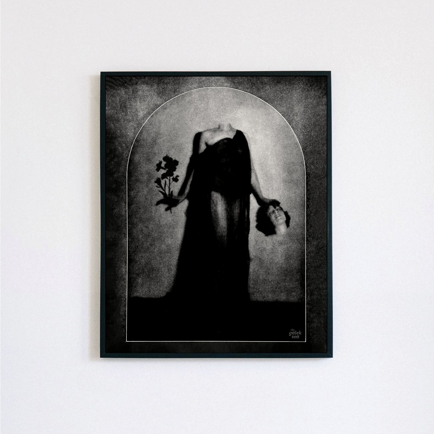 Head & Flowers - Vintage Collage Art Print