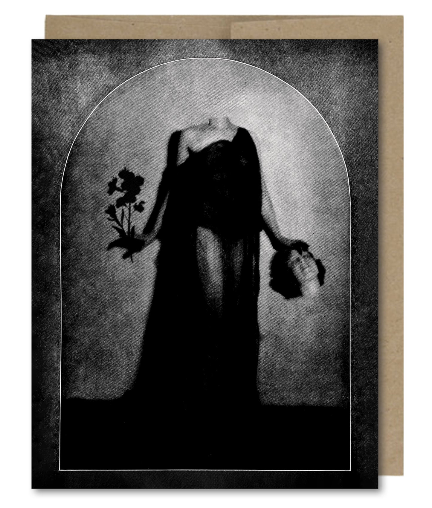 Head & Flowers - Greeting Card