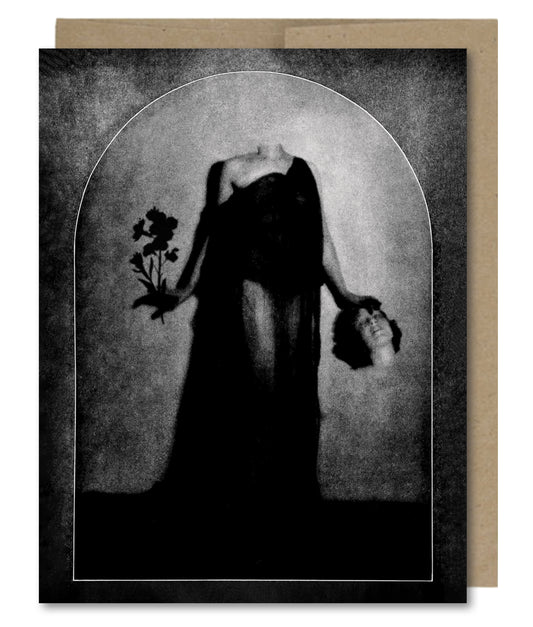Head & Flowers - Greeting Card
