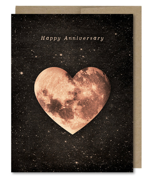 Happy Anniversary Heart Moon - Greeting Card