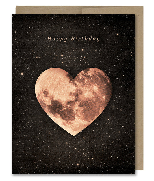 Birthday Heart Moon - Greeting Card