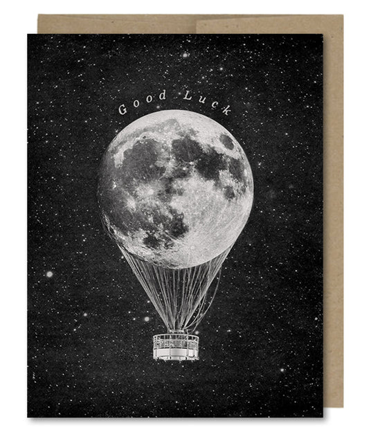 Good Luck Hot Air Balloon - Greeting Card