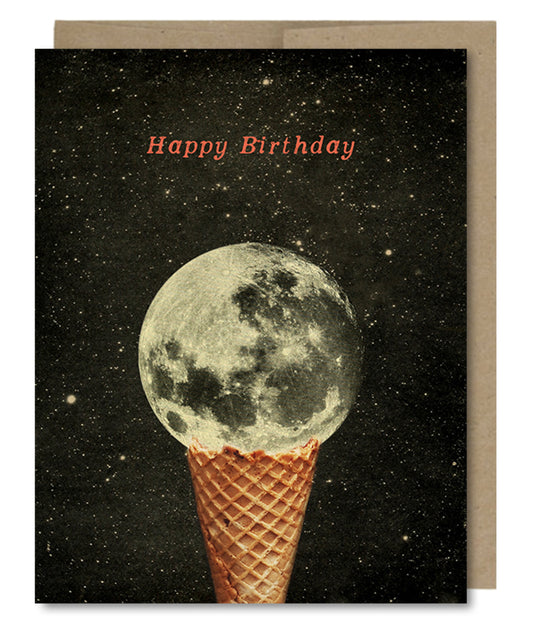 Birthday Moon Ice Cream - Greeting Card