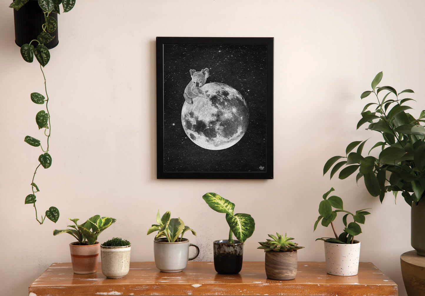 Koala & Moon - Vintage Collage Art Print