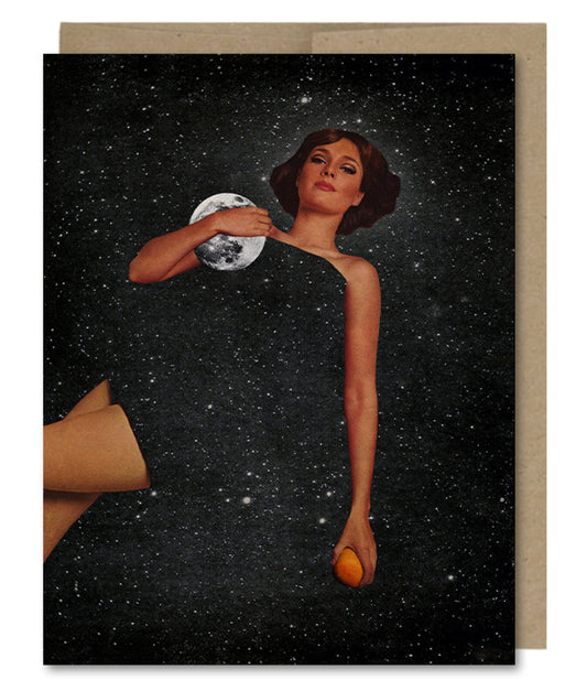 Lady With Moons - Greeting Card