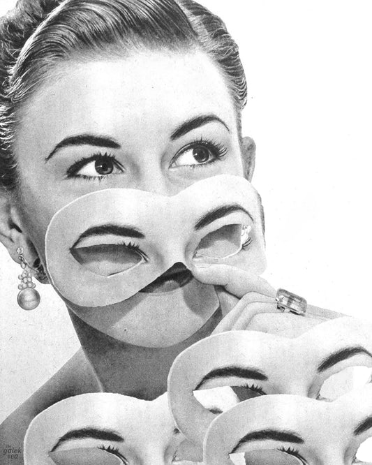 Masking - Vintage Collage Art Print