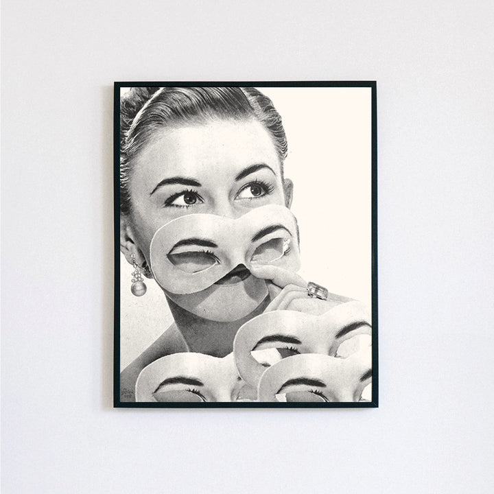 Masking - Vintage Collage Art Print