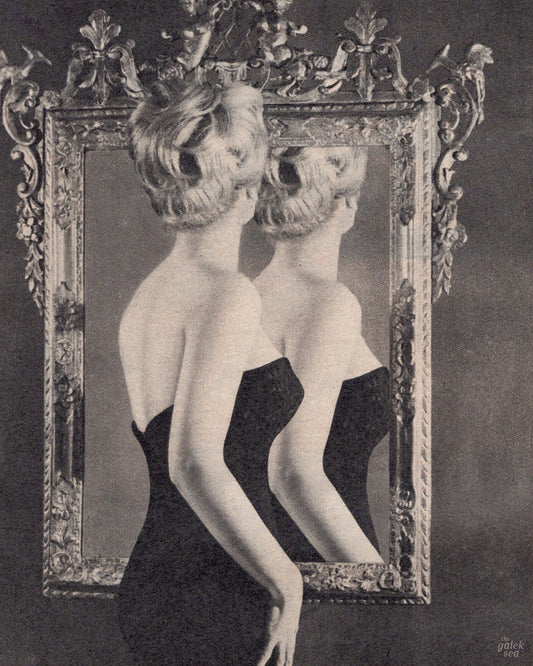 The Mirror - Vintage Collage Art Print