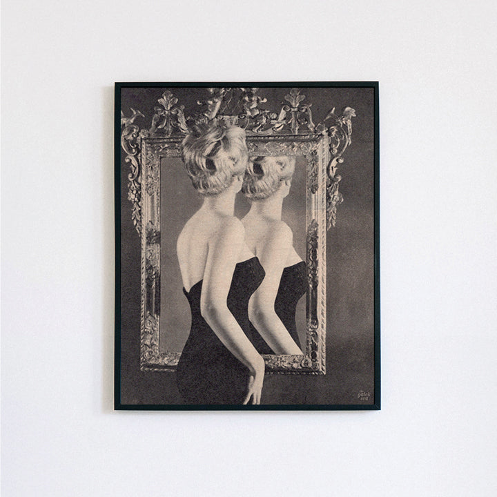 The Mirror - Vintage Collage Art Print