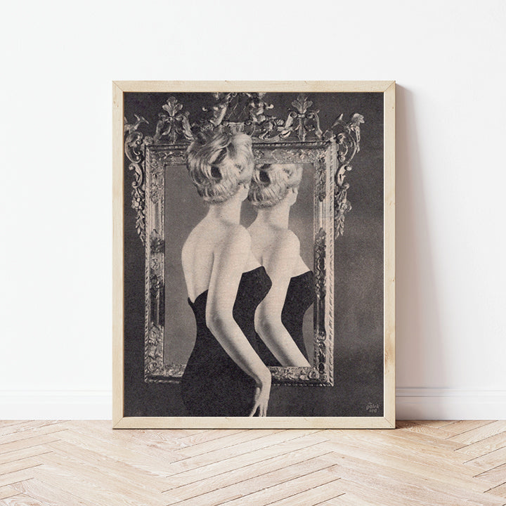 The Mirror - Vintage Collage Art Print