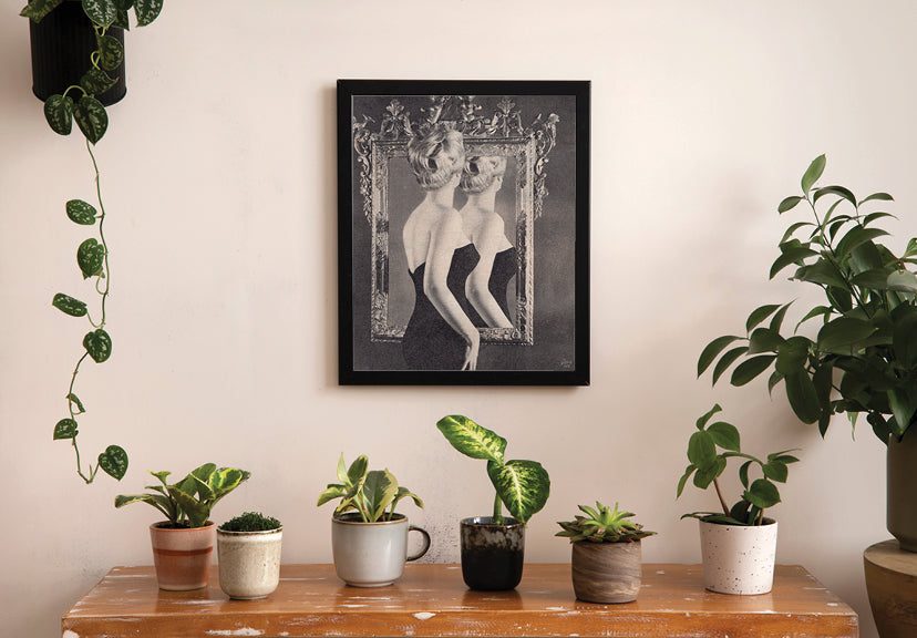 The Mirror - Vintage Collage Art Print