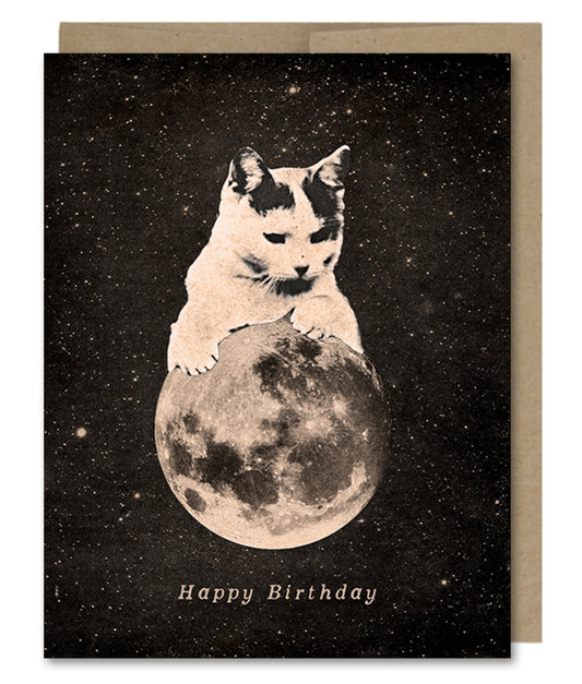 Birthday Mooncat #2 - Greeting Card