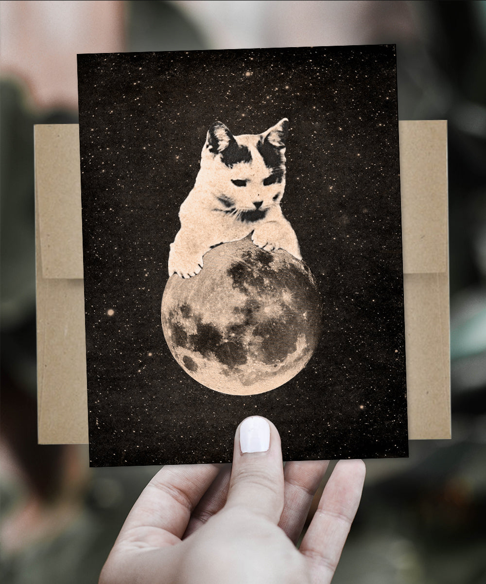 Mooncat #2 - Greeting Card