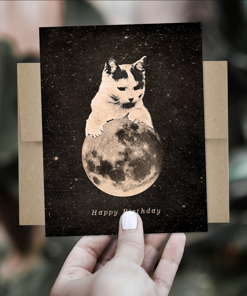 Birthday Mooncat #2 - Greeting Card