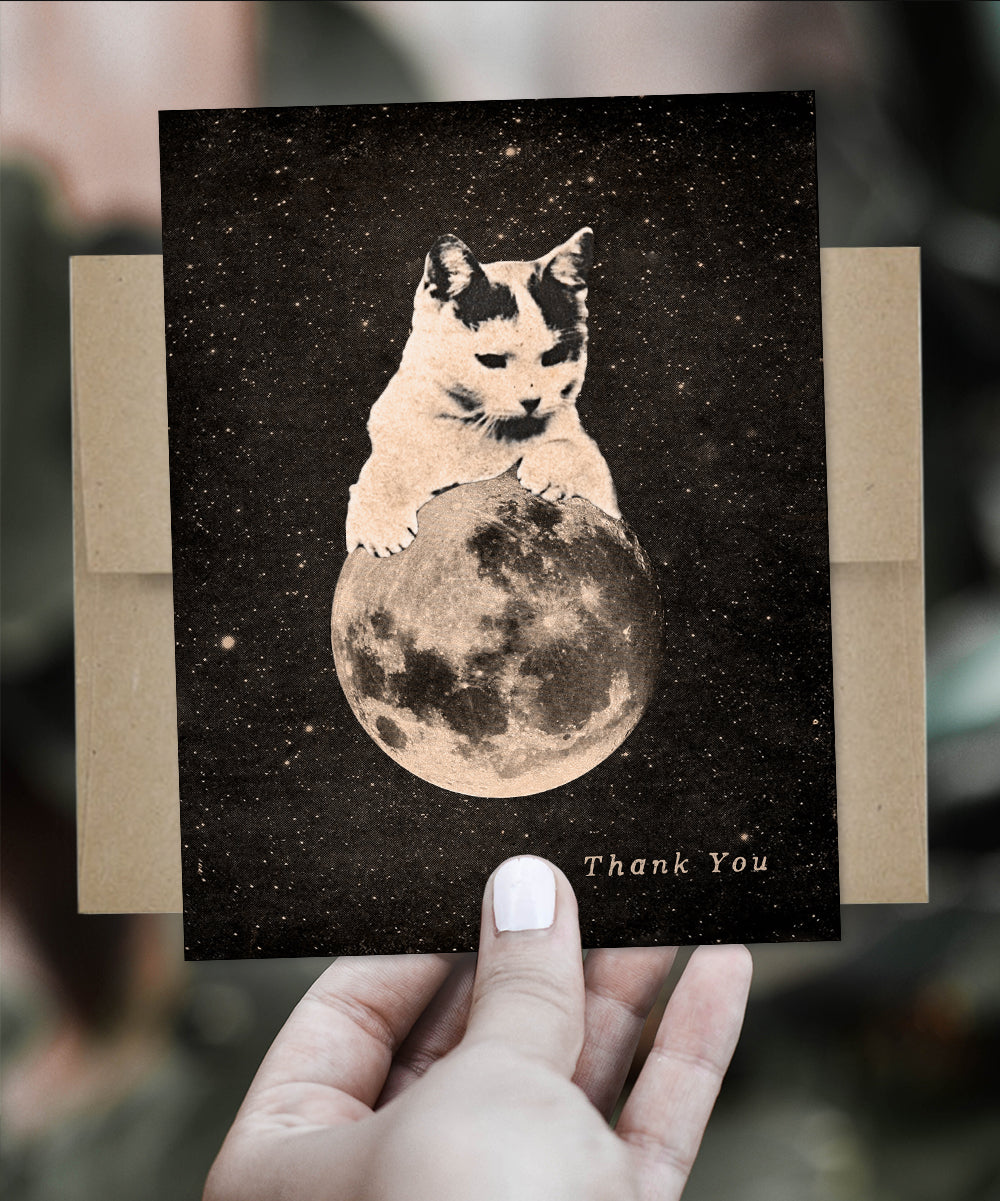 Thank You Mooncat #2 - Greeting Card