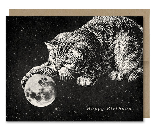 Birthday Mooncat - Greeting Card