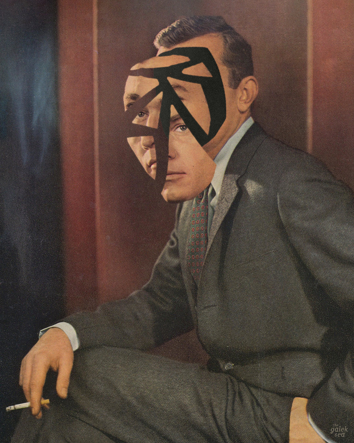 Smoke Break - Vintage Collage Art Print