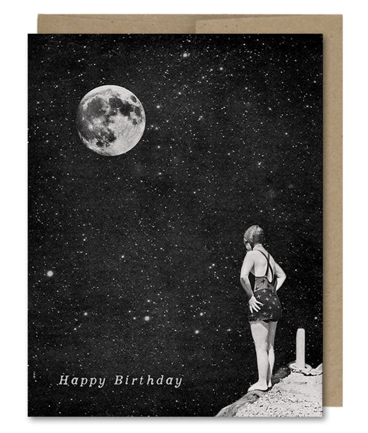 Birthday Spacewoman & The Pier Into Space - Greeting Card