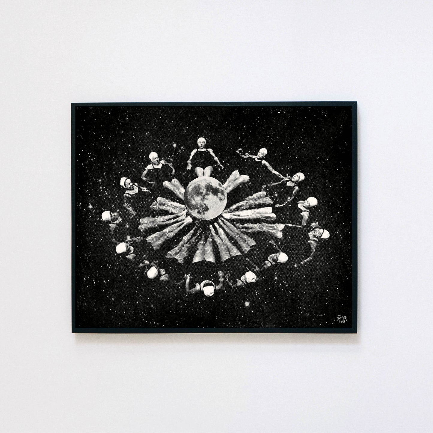 Synchronized Space Ladies - Vintage Collage Art Print