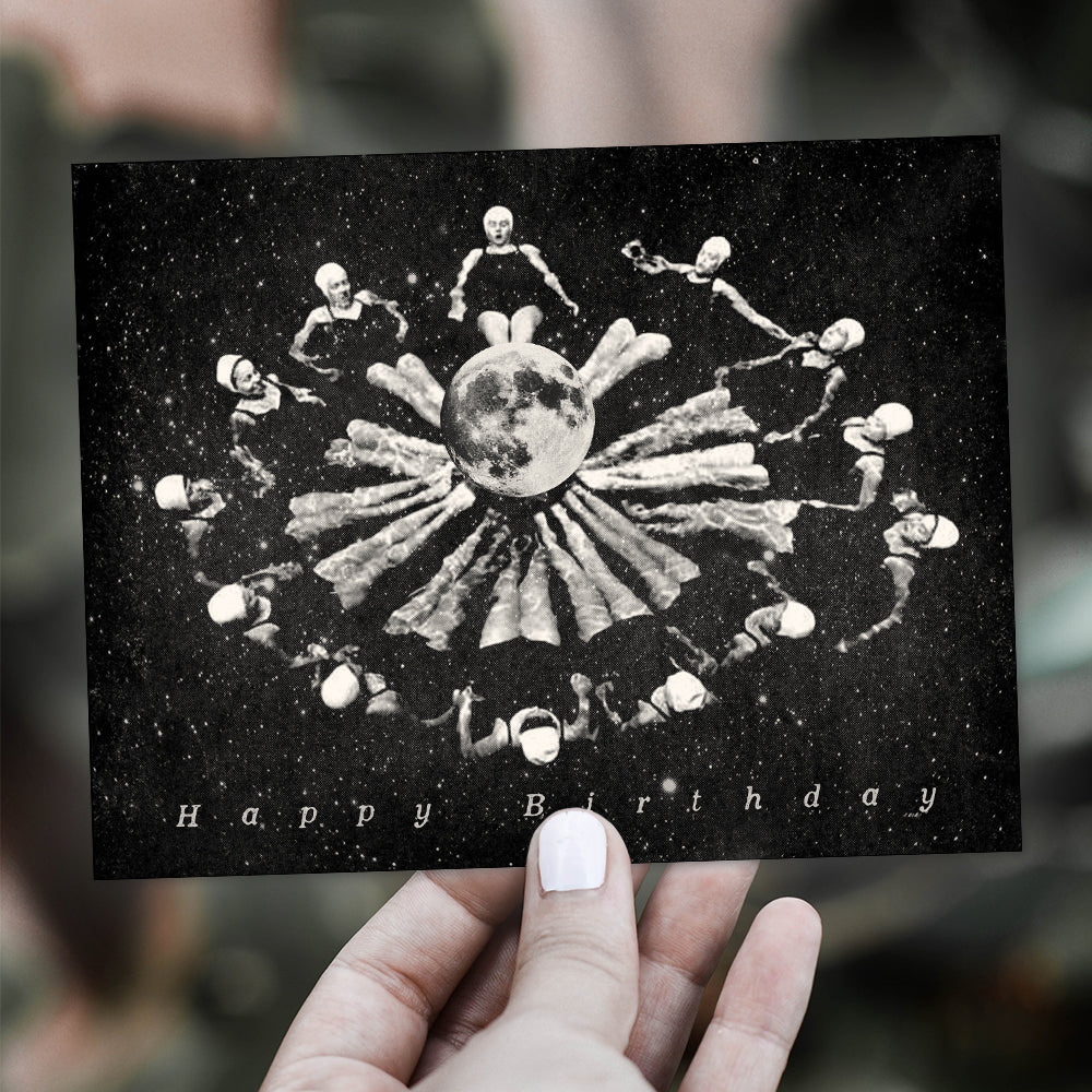 Birthday Synchronized Space Ladies - Greeting Card