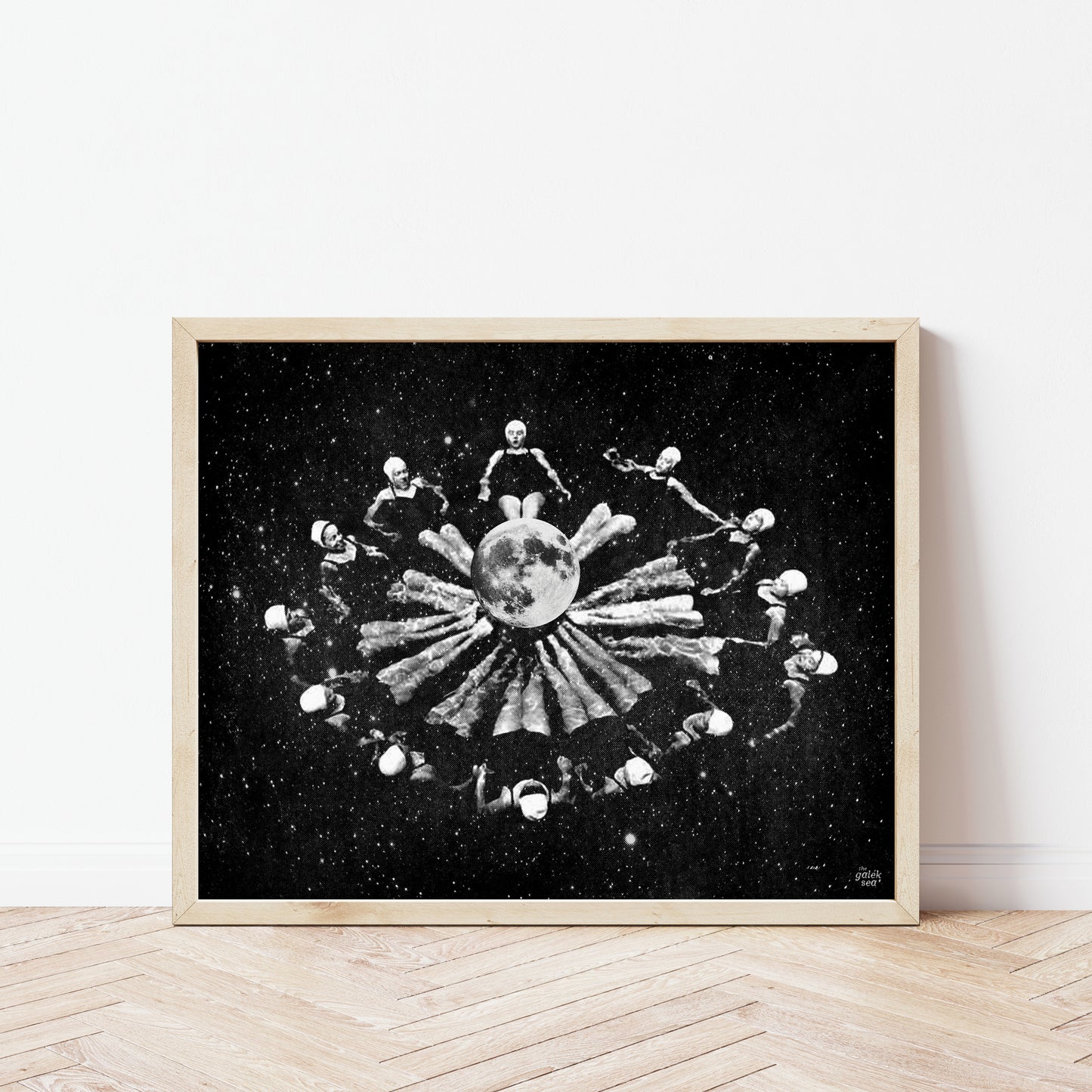 Synchronized Space Ladies - Vintage Collage Art Print