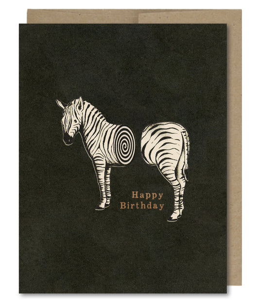 Birthday Zebra - Greeting Card