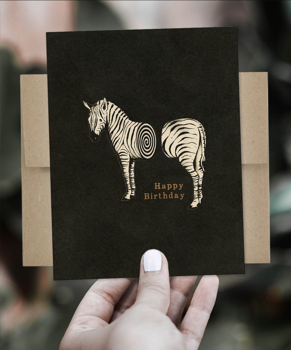 Birthday Zebra - Greeting Card